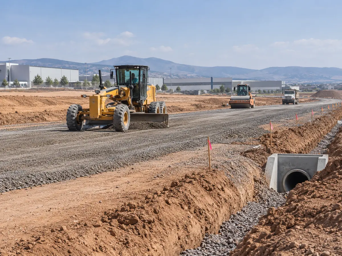 Terracerías para un parque industrial